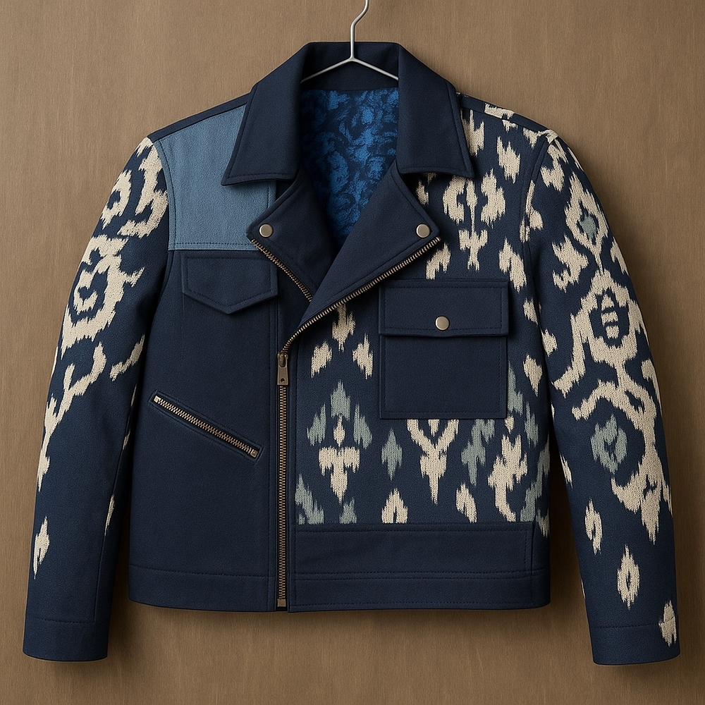 Men's Navy Patterned Jacket